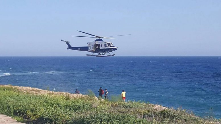 Άσκηση αεροδιακομιδής ασθενούς στη θαλάσσια περιοχή Πάφου